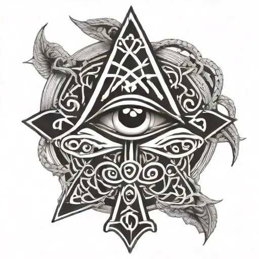 Ankh Symbol with eye tattoo design idea