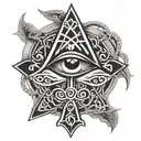 Ankh Symbol with eye tattoo design idea