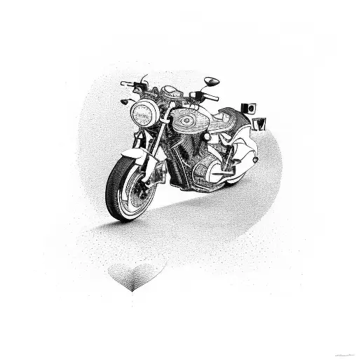 A motorcycle made of interconnected hearts with a message of hope and perseverance tattoo design idea
