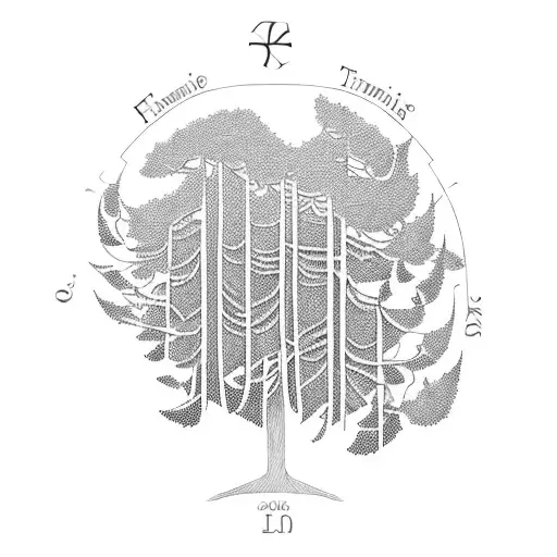A stunning blackwork design of a family tree, with each branch representing a different family member and their significant role in the client's life tattoo design idea