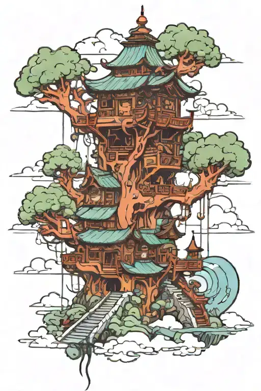 sukuna malevolent shrine within sky tattoo design idea