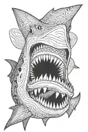 shark jaw open tattoo design idea