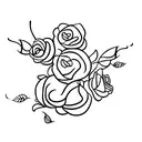 cat roses butterfly tattoo design idea