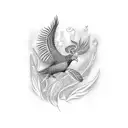 pheasant tail feather tattoo design idea