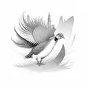 pheasant tail feather tattoo design idea