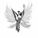 pheasant feather and swallow tattoo design idea