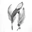 pheasant feather and swallow tattoo design idea
