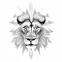 Lion with compass  tattoo design idea