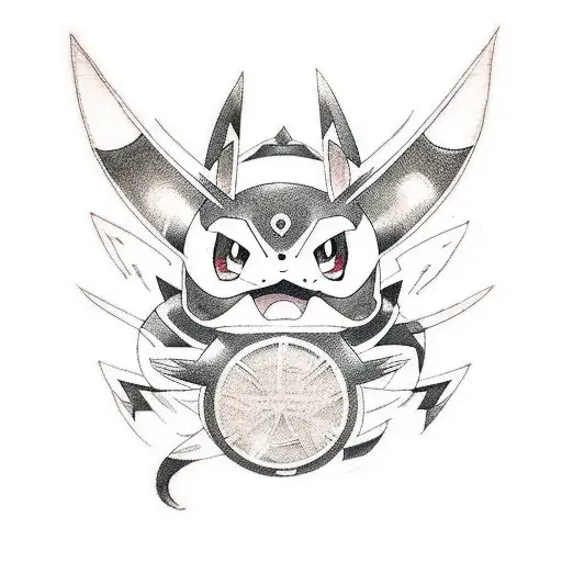 Japanese Pokemon Fantasma Tattoo Idea - BlackInk AI