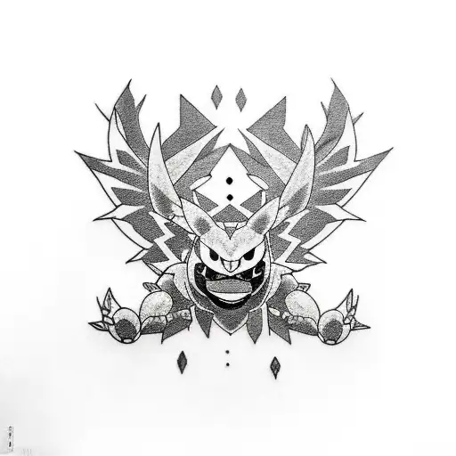 Japanese Pokemon Fantasma Tattoo Idea - BlackInk AI