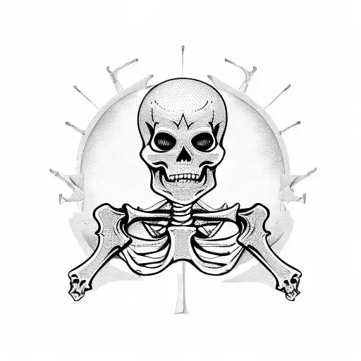mariachi skeleton tattoo design idea
