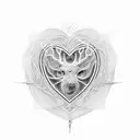 An intricate design of electrical wires forming the shape of a heart, with the name 'Gabriela' incorporated into the design tattoo design idea