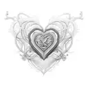 An intricate design of electrical wires forming the shape of a heart, with the name 'Gabriela' incorporated into the design tattoo design idea