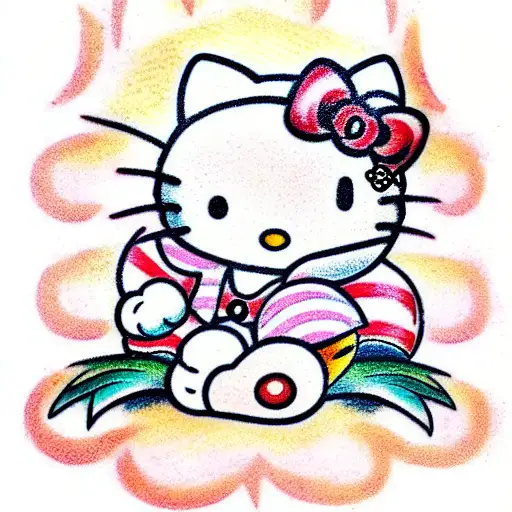 hello kitty tattoo design idea