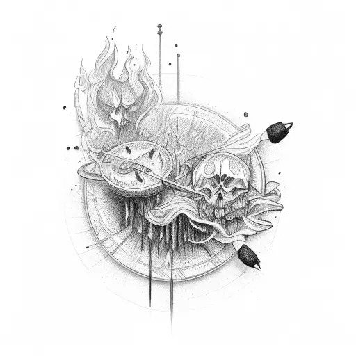 burnt out match tattoo design idea