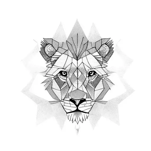 lion cub tattoo design idea