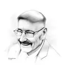 A sketch-style portrait of your dad, Gary Jones, with a gentle smile and kind eyes tattoo design idea