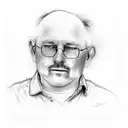 A sketch-style portrait of your dad, Gary Jones, with a gentle smile and kind eyes tattoo design idea
