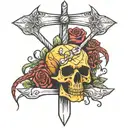 confirmed kills with fork intertwined tattoo design idea