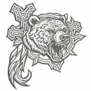 Bear claw cross tattoo tattoo design idea