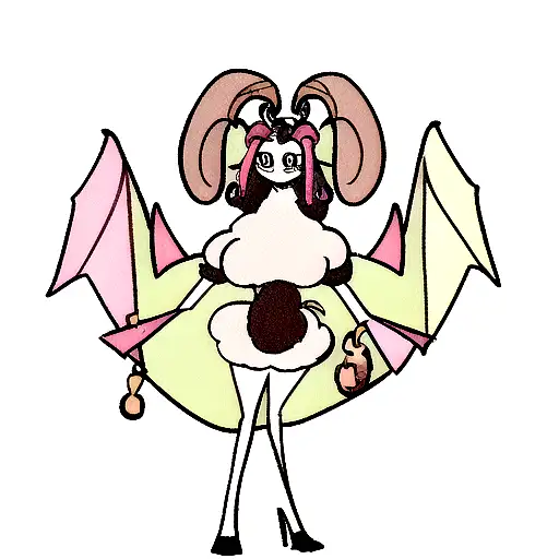 full body Baphomet in pose with monkey face instead of goat tattoo design idea