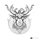 Baphomet with monkey face instead of goat tattoo design idea