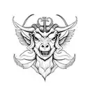 Baphomet with monkey face instead of goat tattoo design idea