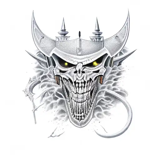 Knight kill demon  tattoo design idea