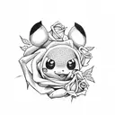 Pikachu and roses tattoo design idea