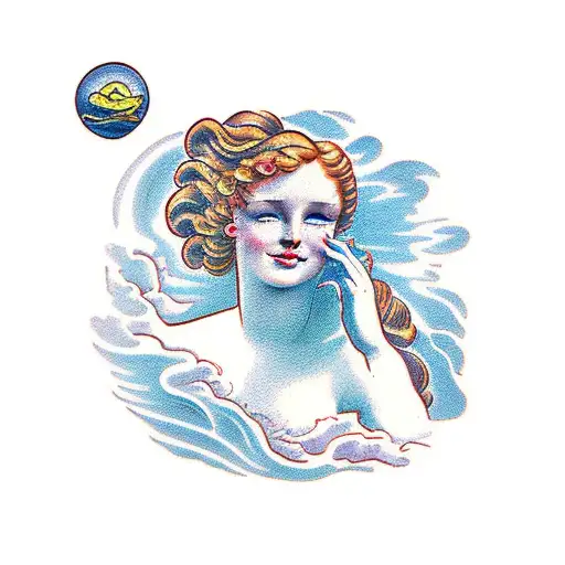 the birth of venus tattoo design idea