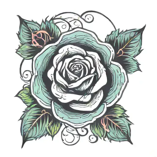 irish rose tattoo with maya name in middle  tattoo design idea