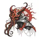 a mind flayer from Baldurs gate 3  tattoo design idea
