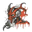 a mind flayer from Baldurs gate 3  tattoo design idea