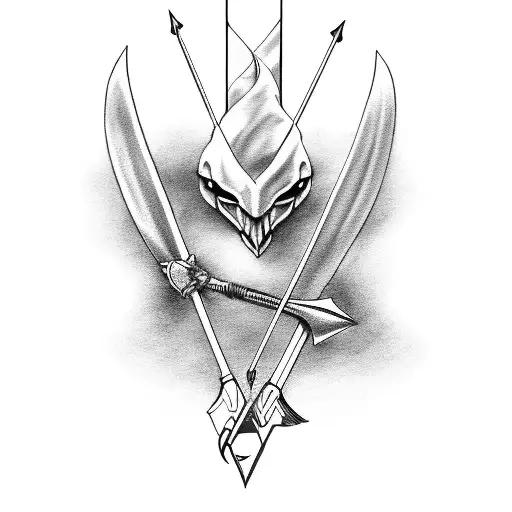 bow and arrow tattoo design idea