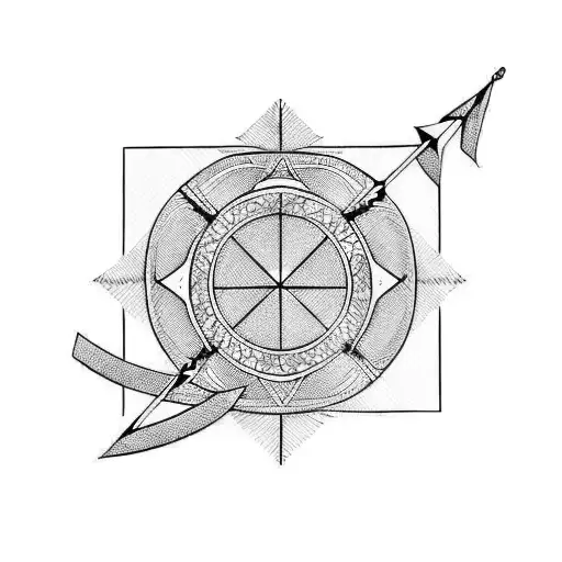 bow and arrow tattoo design idea