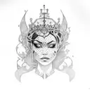 black queen with butterfly tattoo design idea