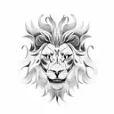 Winged lion on the moon tattoo design idea