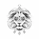 Winged lion on the moon tattoo design idea