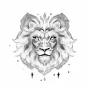 Winged lion on the moon tattoo design idea