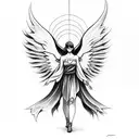 angel demonio tattoo design idea