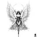angel demonio tattoo design idea