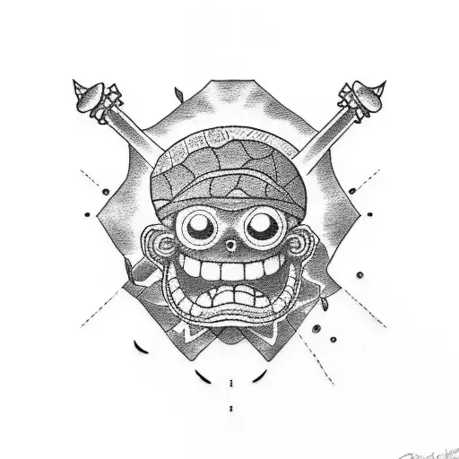 One Piece and Juice Wrld  tattoo design idea