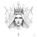 saint mary tattoo design idea