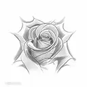 Christian Cross with roses and the word of god tattoo design idea