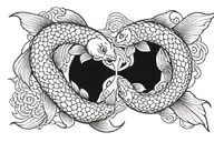 yin yang koi fish tattoo design idea