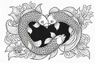 yin yang koi fish tattoo design idea