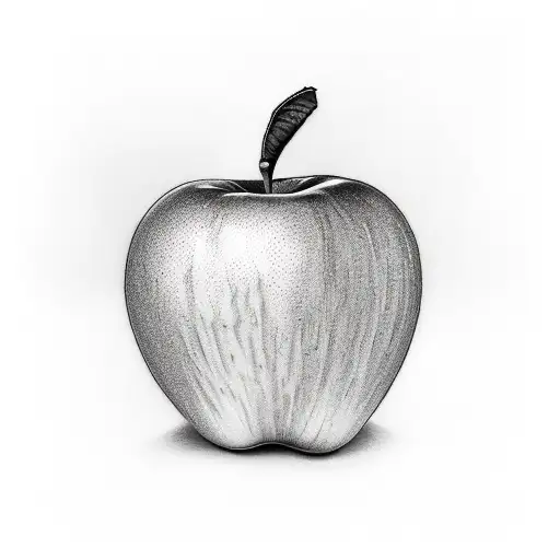 apple with pencil tattoo design idea