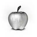 apple with pencil tattoo design idea