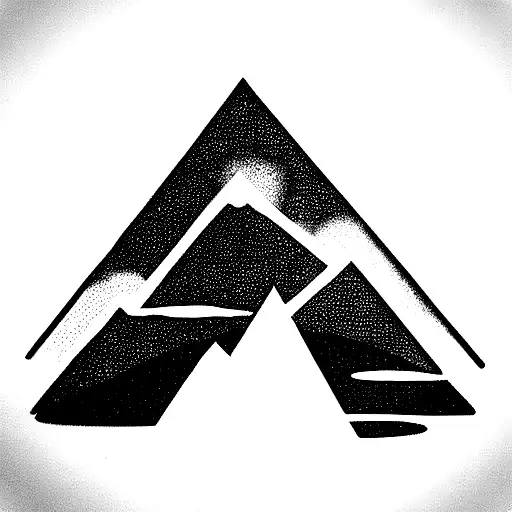 mountain Scene, shape of the aquarius sign, LP as canvas tattoo design idea