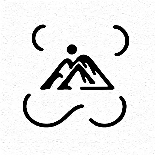 mountain Scene, river in the shape of the aquarius sign, LP as canvas tattoo design idea